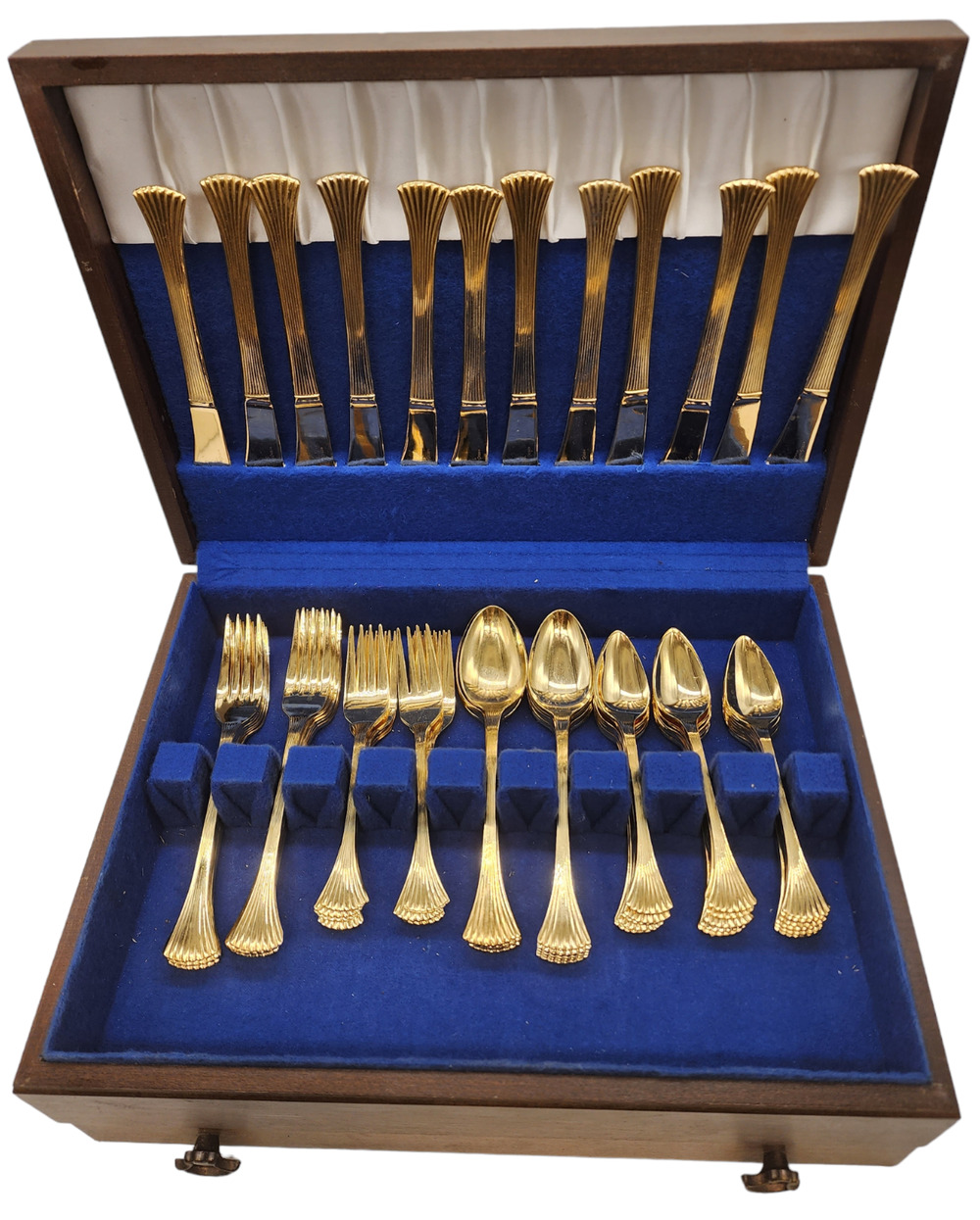 Vintage Reed & Barton Bretton Woods Rebacraft Gold Plated 49 Piece Flatware Set